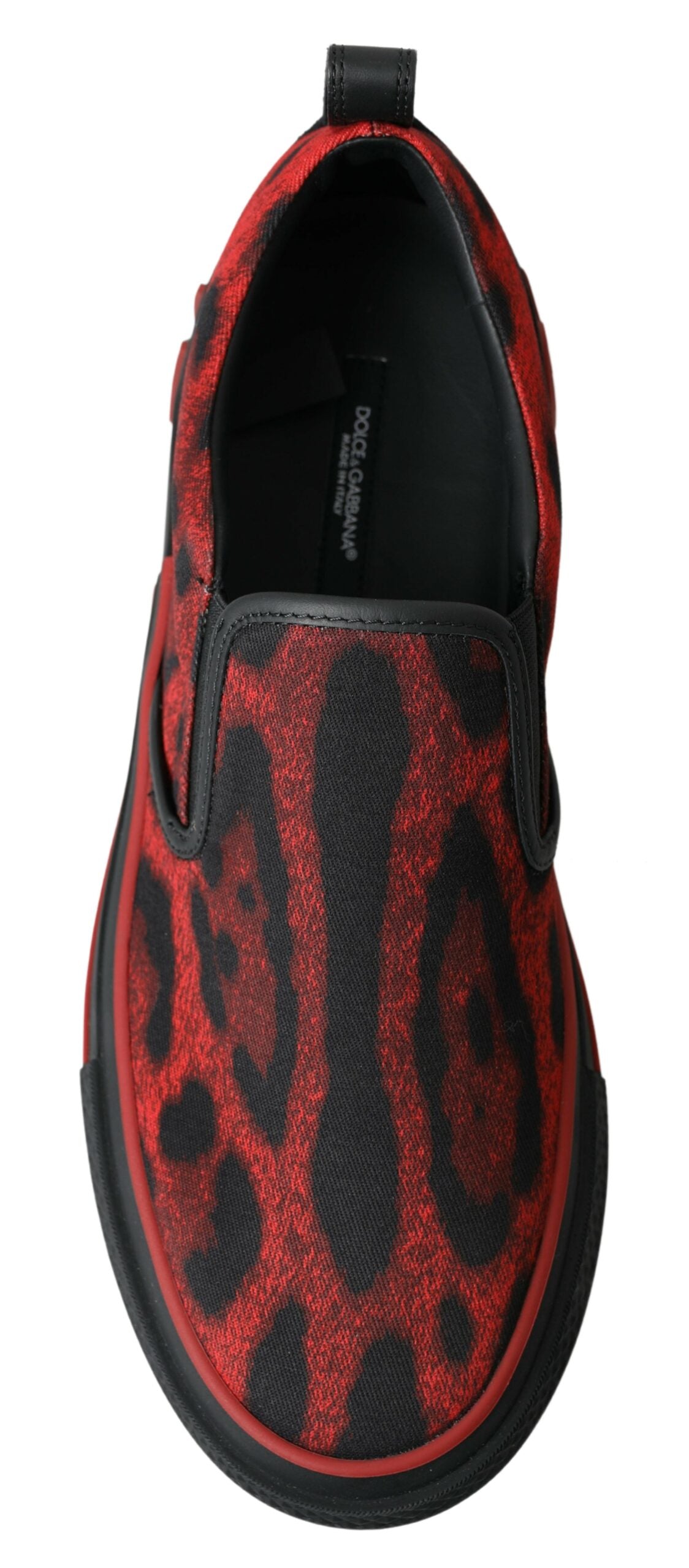 Dolce & Gabbana Rot Schwarz Leopard Loafers Sneakers Schuhe