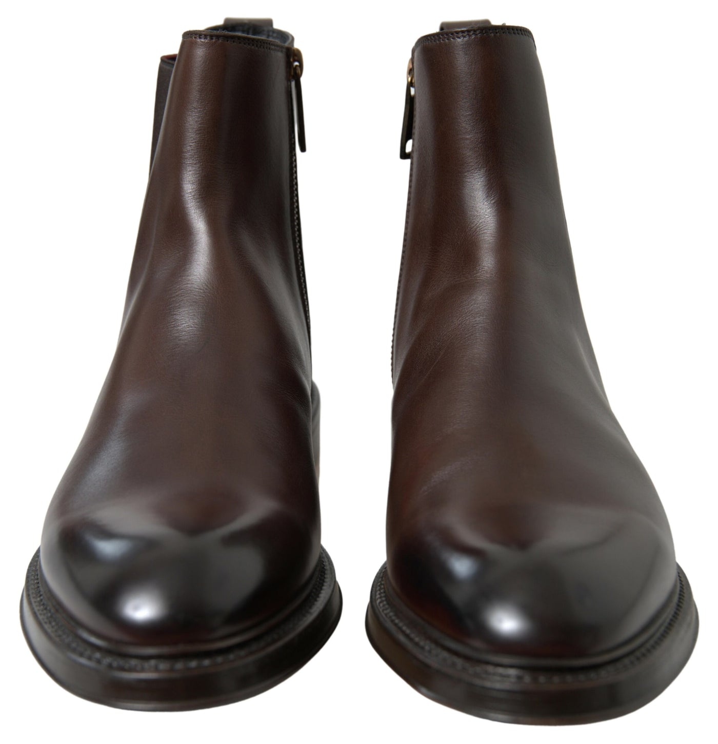 Dolce & Gabbana Braun Leder Chelsea Herren Stiefel Schuhe