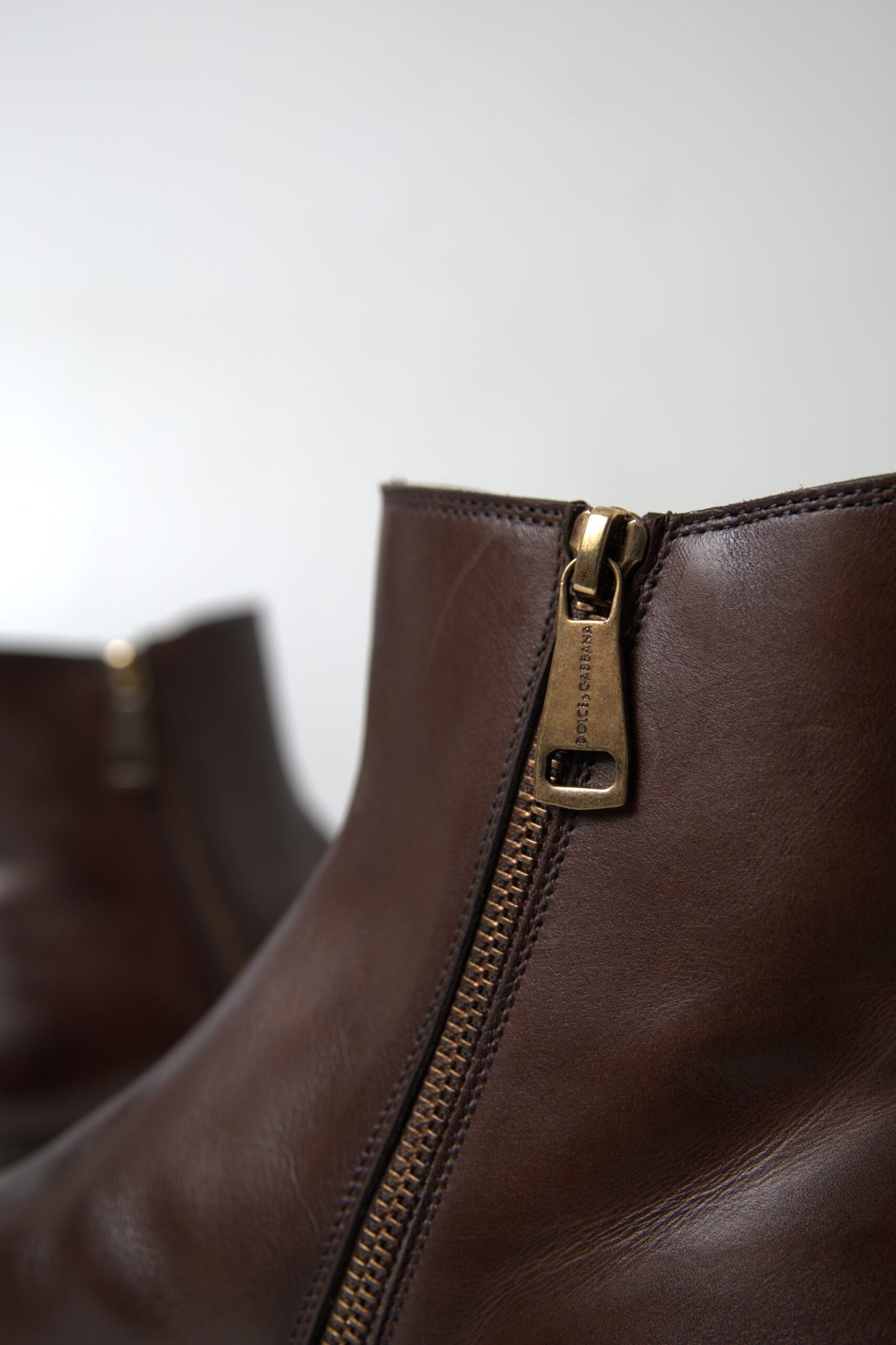 Dolce & Gabbana Braun Leder Chelsea Herren Stiefel Schuhe