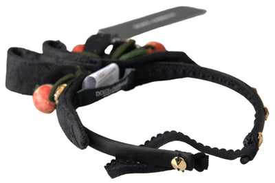 Dolce & Gabbana Schwarz mit multicolor Feigenfrucht Kristall Diadem Stirnband