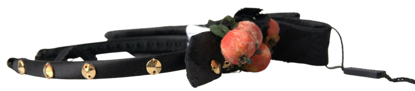Dolce & Gabbana Schwarz mit multicolor Feigenfrucht Kristall Diadem Stirnband