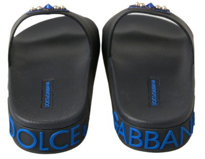 Dolce & Gabbana Schwarz Rutschen Sandalen Strand Saint Barth Schuhe