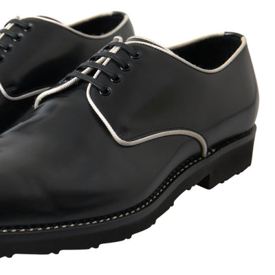 Dolce & Gabbana Schwarz Weiß Leder Formale Schuhe
