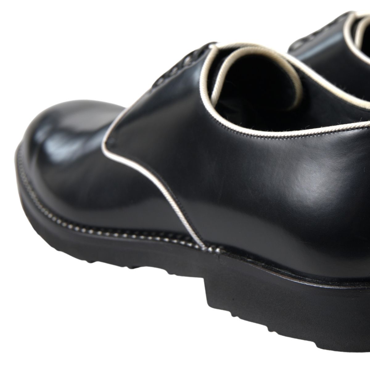 Dolce & Gabbana Schwarz Weiß Leder Formale Schuhe