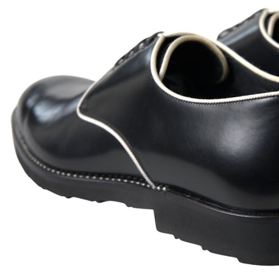Dolce & Gabbana Schwarz Weiß Leder Formale Schuhe