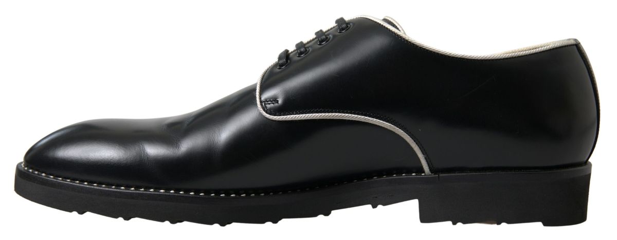 Dolce & Gabbana Schwarz Weiß Leder Formale Schuhe