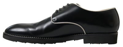 Dolce & Gabbana Schwarz Weiß Leder Formale Schuhe