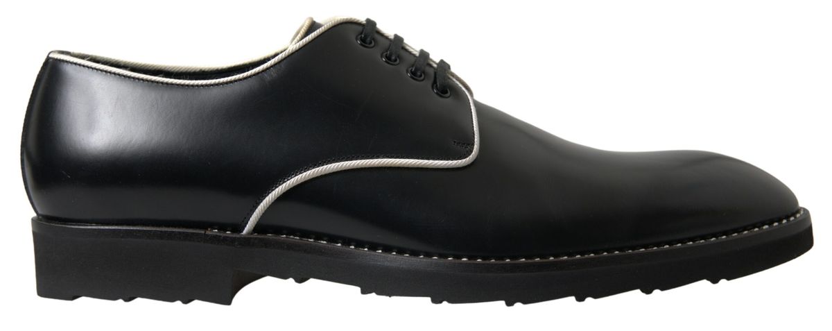 Dolce & Gabbana Schwarz Weiß Leder Formale Schuhe