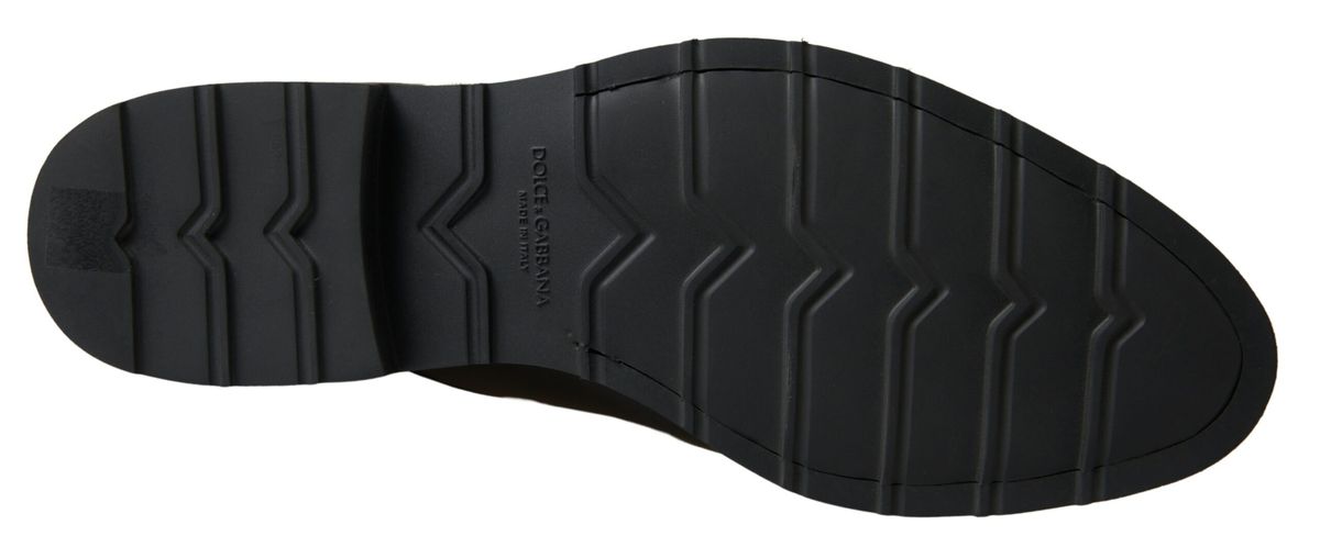 Dolce & Gabbana Schwarz Weiß Leder Formale Schuhe