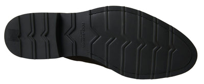 Dolce & Gabbana Schwarz Weiß Leder Formale Schuhe