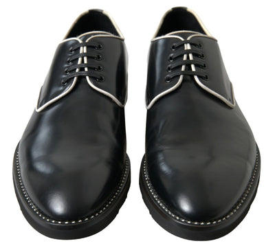 Dolce & Gabbana Schwarz Weiß Leder Formale Schuhe