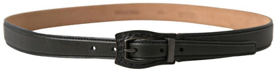 Ermanno Scervino Cintura-Gürtel aus schwarzem Leder mit Metallschnalle