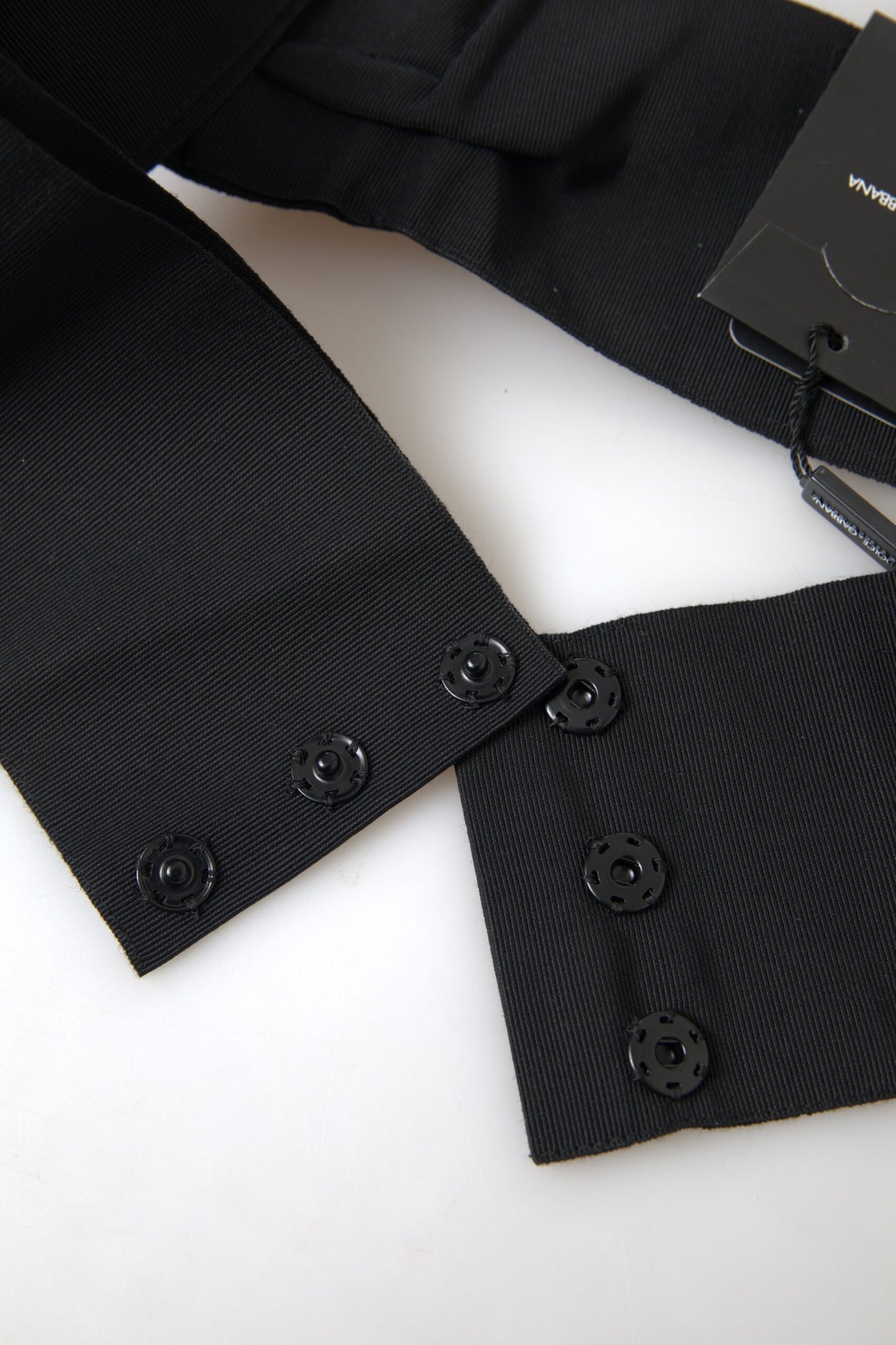 Dolce & Gabbana Schwarzer Kristall-Messing-Gürtel mit breiter Taille für die Startbahn