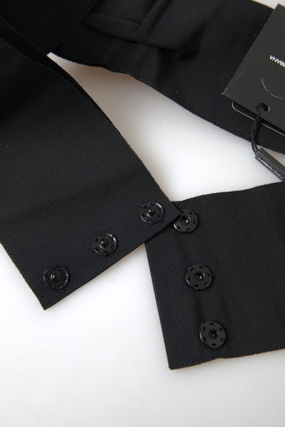 Dolce & Gabbana Schwarzer Kristall-Messing-Gürtel mit breiter Taille für die Startbahn