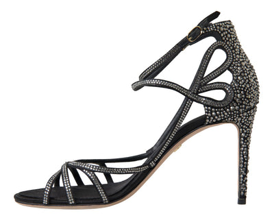 Dolce & Gabbana Strass Stiletto Sandale Satin Schuhe