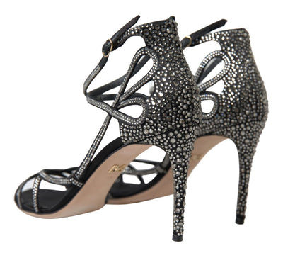 Dolce & Gabbana Strass Stiletto Sandale Satin Schuhe