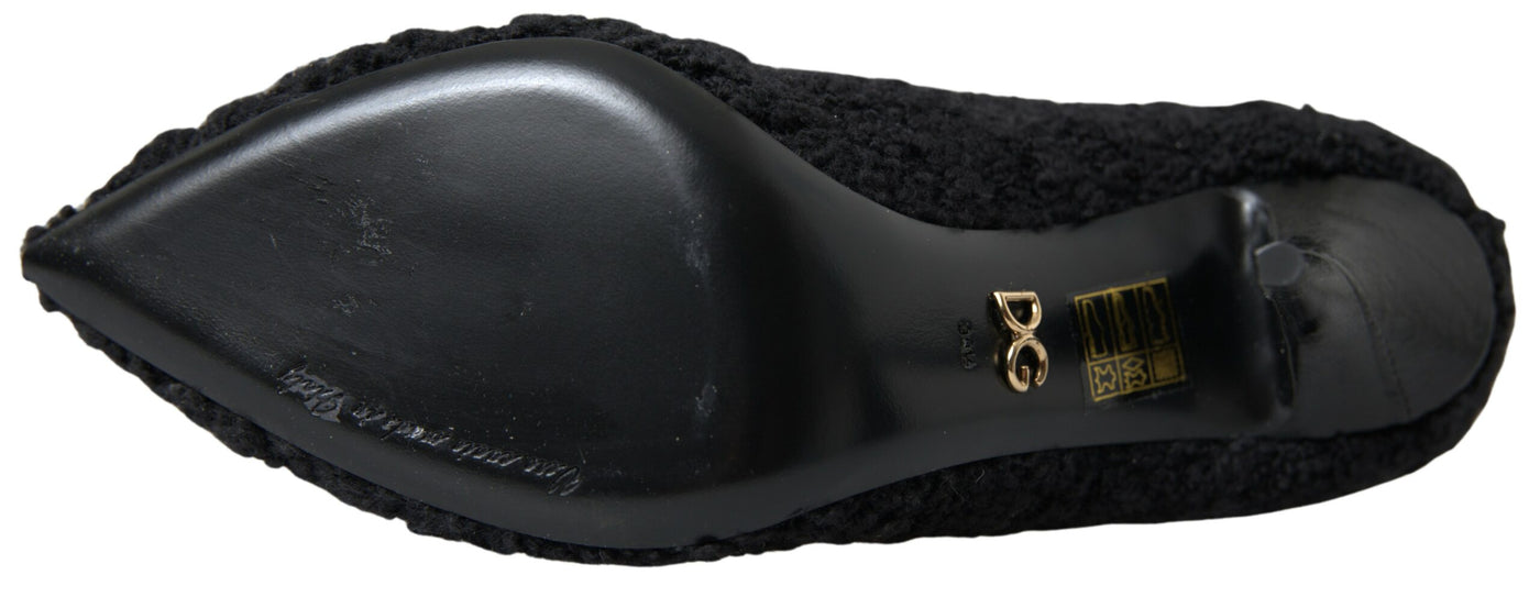 Dolce & Gabbana Schwarze Stiletto Heels Mittlere Wadenstiefel