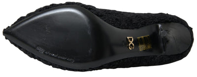 Dolce & Gabbana Schwarze Stiletto Heels Mittlere Wadenstiefel