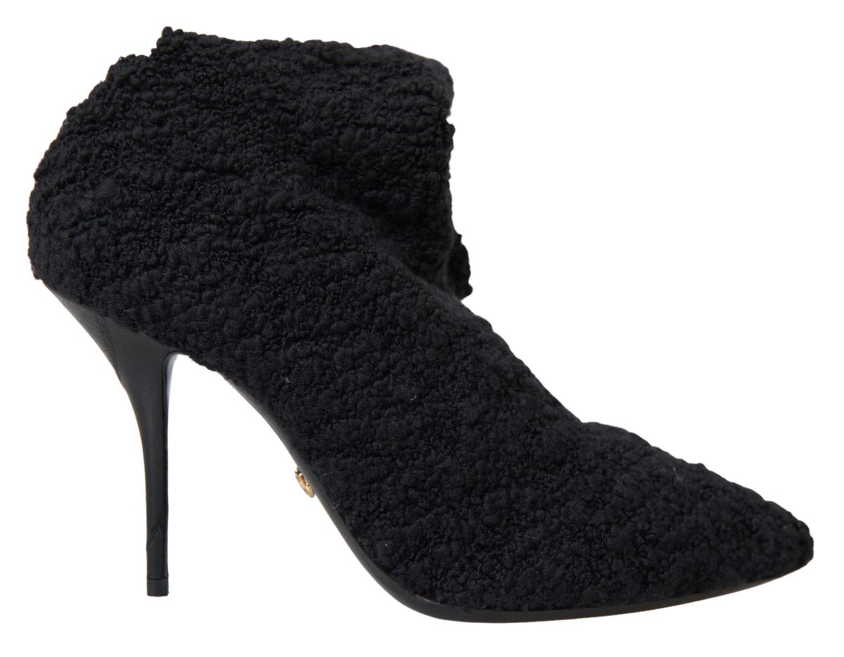 Dolce & Gabbana Schwarze Stiletto Heels Mittlere Wadenstiefel