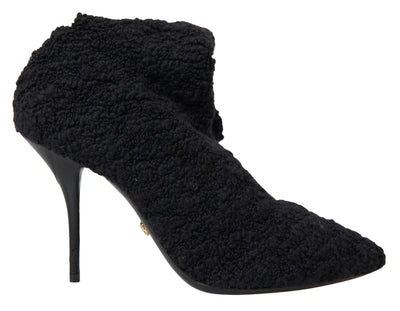 Dolce & Gabbana Schwarze Stiletto Heels Mittlere Wadenstiefel