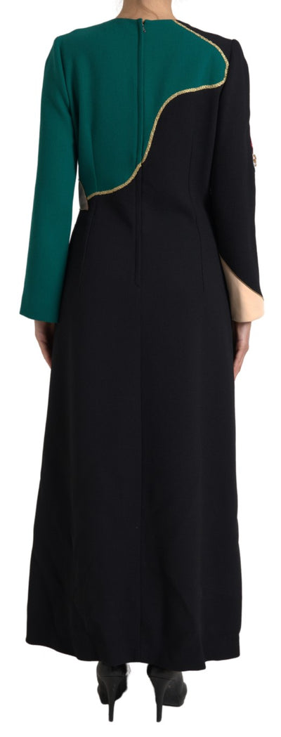 Dolce & Gabbana Multicolor Langärmeliges Maxikleid in A-Linie
