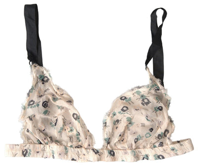 Costume National Beige Floral Unterwäsche Bikini-BH