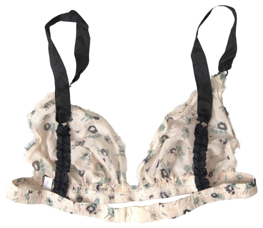 Costume National Beige Floral Unterwäsche Bikini-BH