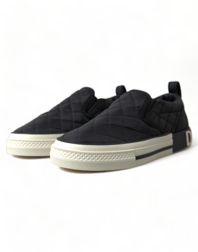 Dolce & Gabbana Schwarz gesteppt Slip On Low Top Sneakers Schuhe