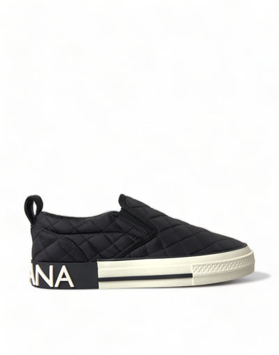 Dolce & Gabbana Schwarz gesteppt Slip On Low Top Sneakers Schuhe