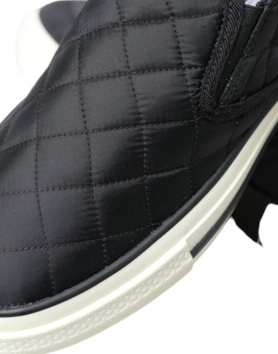Dolce & Gabbana Schwarz gesteppt Slip On Low Top Sneakers Schuhe