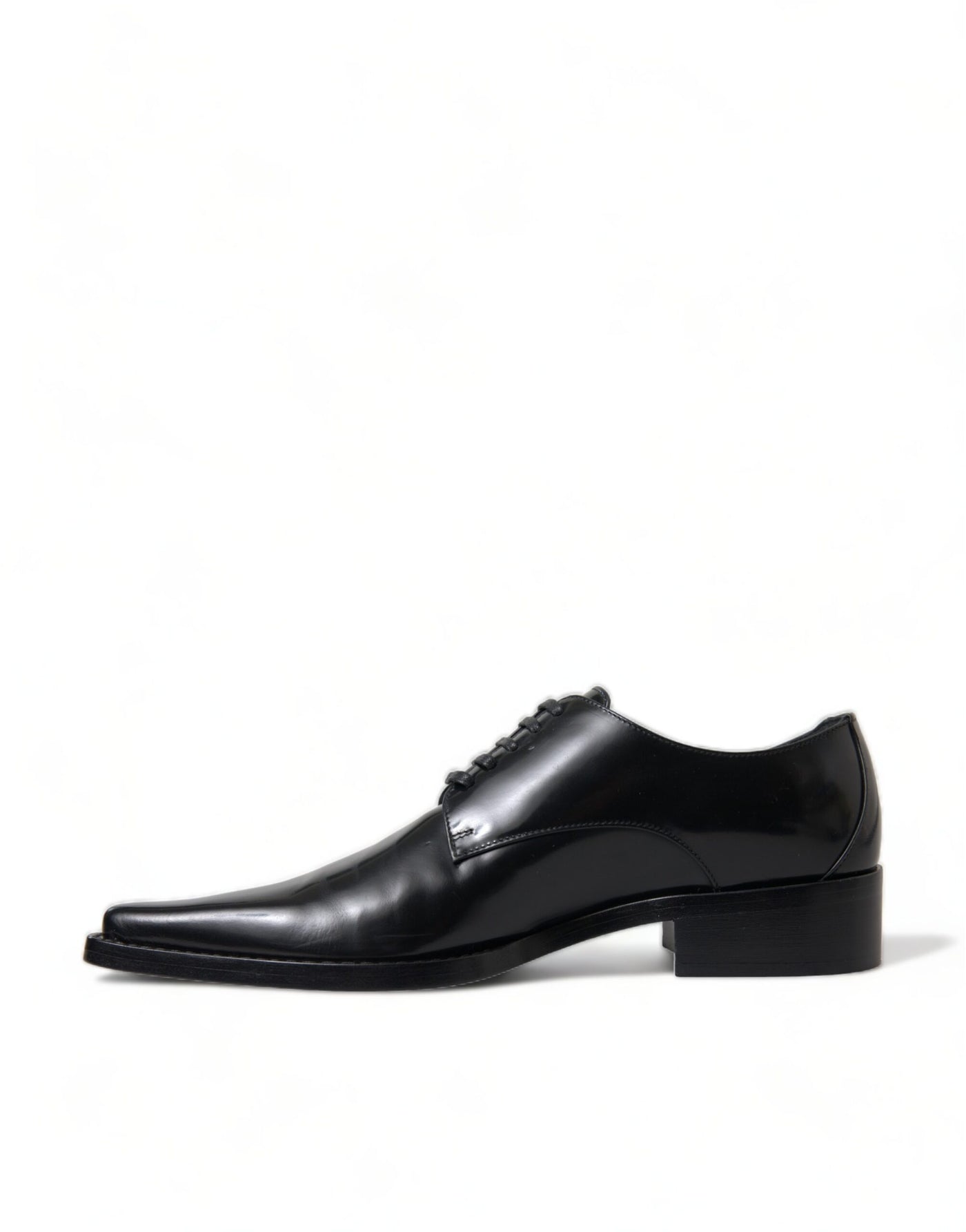 Dolce & Gabbana Schwarze Leder Schnürschuhe Formal Flats Schuhe