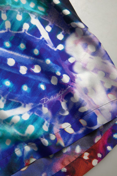 Dolce & Gabbana Multicolor Seide Psychedelic Druck Männer Pyjama Shirt