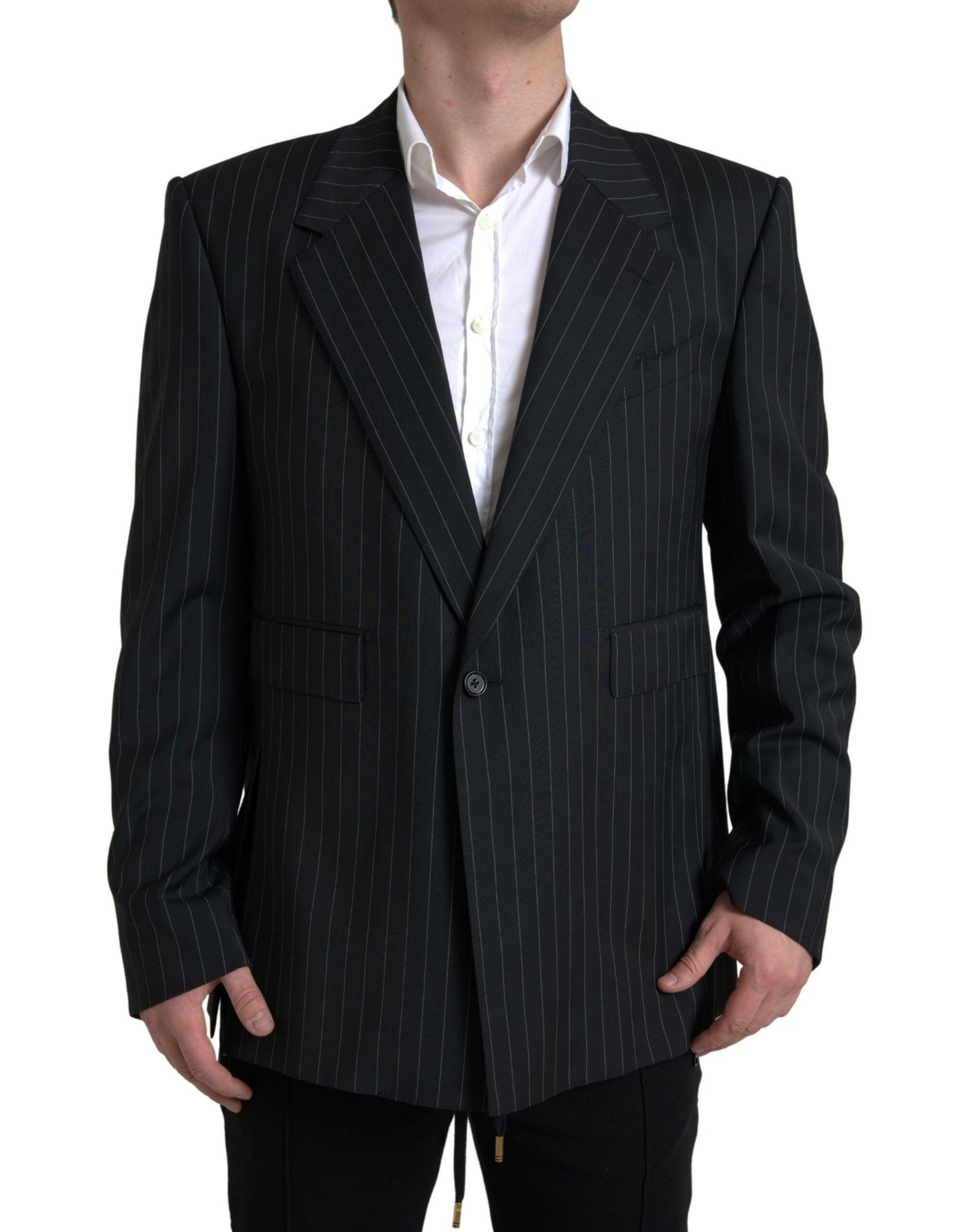 Dolce & Gabbana Schwarz gestreifter einreihiger SICILIA Blazer