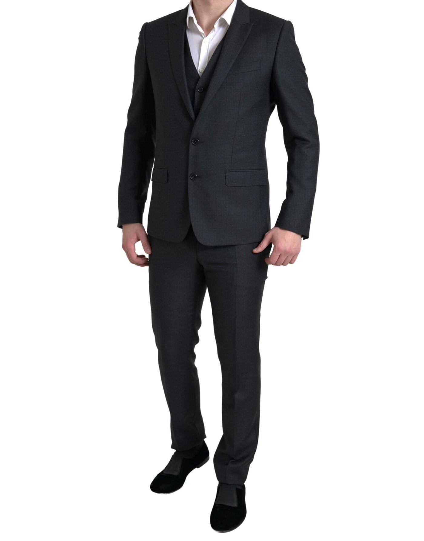 Dolce & Gabbana Schwarzer 3-teiliger einreihiger MARTINI Anzug