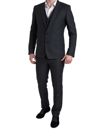Dolce & Gabbana Schwarzer 3-teiliger einreihiger MARTINI Anzug