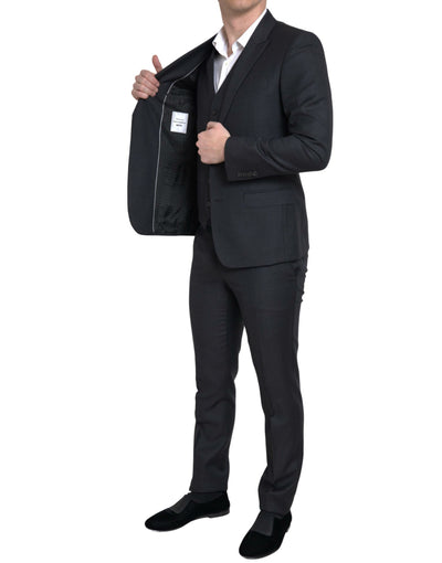 Dolce & Gabbana Schwarzer 3-teiliger einreihiger MARTINI Anzug