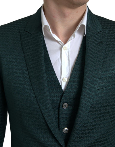 Dolce & Gabbana Grüner 3-teiliger einreihiger MARTINI Anzug