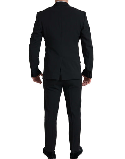 Dolce & Gabbana Schwarzer 2-teiliger Zweireiher SICILIA Anzug