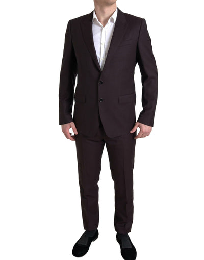 Dolce & Gabbana Kastanienbrauner 2-tlg. einreihiger MARTINI Anzug