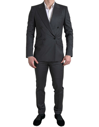 Dolce & Gabbana Grauer 2-teiliger Zweireiher SICILIA Anzug
