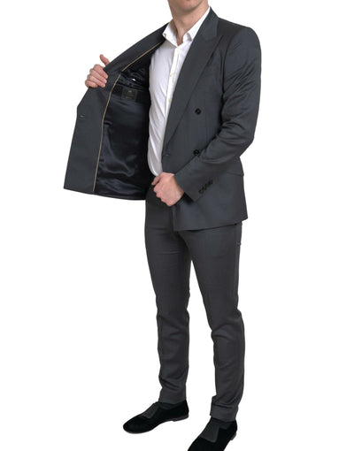 Dolce & Gabbana Grauer 2-teiliger Zweireiher SICILIA Anzug
