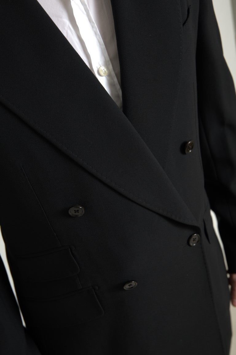 Dolce & Gabbana Schwarzer 2-teiliger Zweireiher SICILIA Anzug