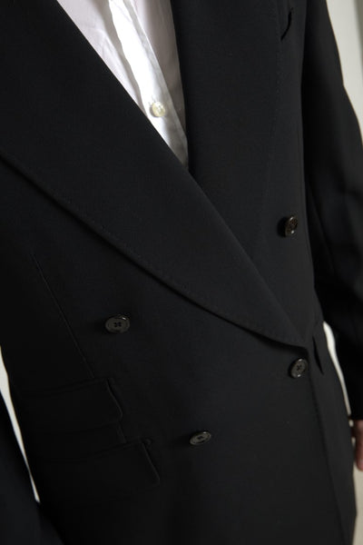 Dolce & Gabbana Schwarzer 2-teiliger Zweireiher SICILIA Anzug