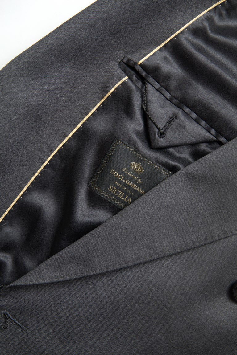 Dolce & Gabbana Grauer 2-teiliger Zweireiher SICILIA Anzug