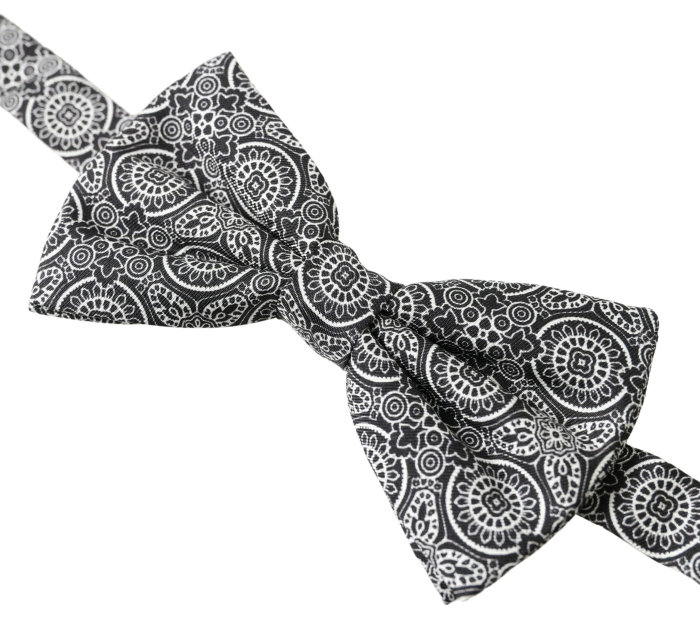 Dolce & Gabbana Schwarz Weiß Muster Einstellbare Hals Papillon Fliege
