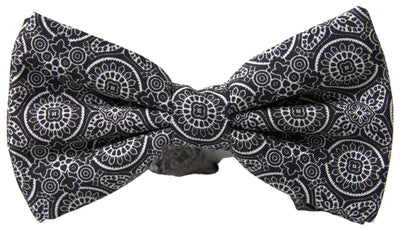 Dolce & Gabbana Schwarz Weiß Muster Einstellbare Hals Papillon Fliege