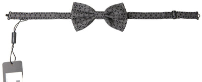 Dolce & Gabbana Schwarz Weiß Muster Einstellbare Hals Papillon Fliege