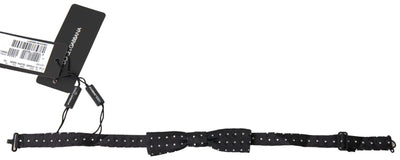 Dolce & Gabbana Schwarze Polka Dot Seide Verstellbare Männer Hals Papillon Fliege