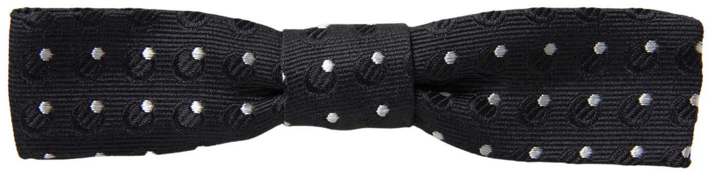 Dolce & Gabbana Schwarze Polka Dot Seide Verstellbare Männer Hals Papillon Fliege