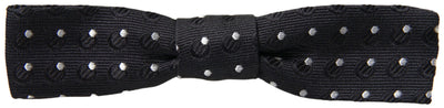Dolce & Gabbana Schwarze Polka Dot Seide Verstellbare Männer Hals Papillon Fliege